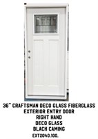 36" RH Craftsman Fiberglass Exterior Entry Door