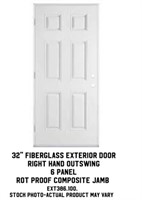 32" RH Outswing Fiberglass Exterior Door
