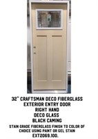 32" RH Craftsman Deco Fiberglass Ext Entry Door