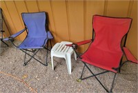 2 Folding Chairs & Plastic Table