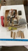 Various chisels, block sander, various paint