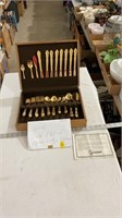 24k gold plated 8 piece setting flatware