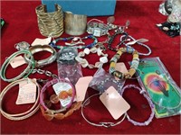 Large Lot of Bracelets and Rings and Watch