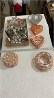 Jello/cake pans, cookie cutters