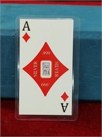 2.5gr Replica of Silver Bar in Ace Card