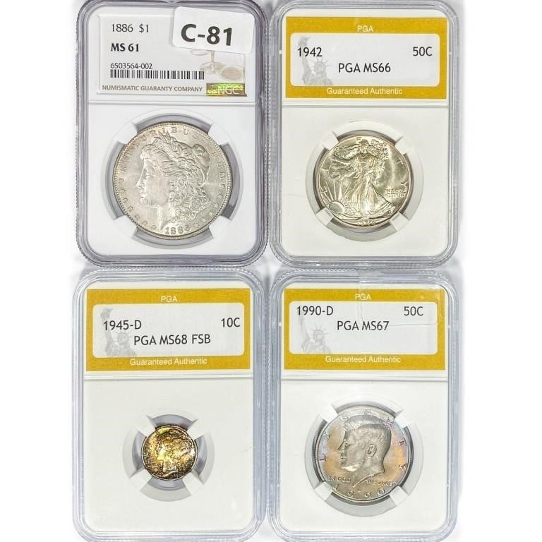 1886-1990 (Set 4) 1-10C, 2-50C, 1-$1 MS
