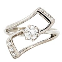 Modern Custom Diamond Ring 14k WG