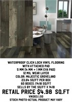 Waterproof Click Lock Vinyl Floor w/Pad x 1418 sf