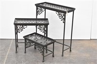 (3) Piece Decorative Wrought Iron Plant Stands
