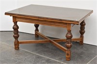Rectangular Harvest Dining Table w/ Glass Top