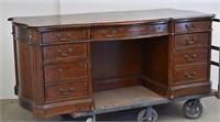 Vintage Partner's Desk 7 Drawers, 2 are File