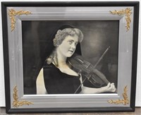 Vintage Studio Print of Woman Playing Violin