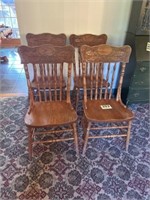 Set of 4 oak chairs seely fine furniture