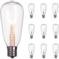 10-Pack Edison Light Bulbs, 7-watt E17 Screw Base