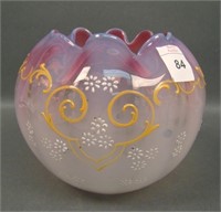 Victorian Opalescent Moser Art Glass Rose Bowl