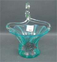 Victorian Art Glass Basket with Applied Flower