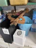small waste bins and towel holder