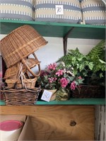 Baskets and faux plants
