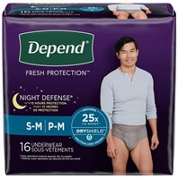 Depend Men's Fresh Protection Night Defense Incont