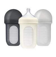 Boon NURSH Reusable Silicone Baby Bottles with Col