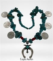 Impressive Navajo Sterling & Turquoise Necklace