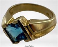 14k Gold & Blue Topaz Ladies Ring