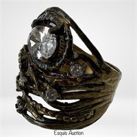 Unusual Modernist Brutalist Lady's Sterling Ring