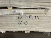 1/2"  x 8'  insulation board x 76 sheets