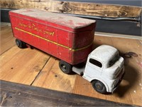 Vintage Structo Transport Truck and Trailer