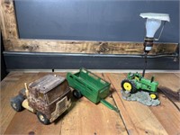 JD tractor lamp, international Truck, and wagon