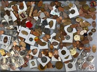 Large Lot of Tokens and Coins