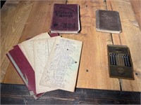 Francia calculator, stencils, book