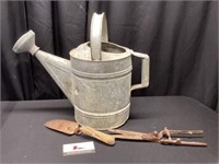 Galvanized Watering Can and Vintage Gardening