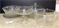 Cake Plate and Glass Serving Items