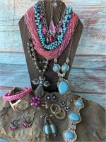 Pink Bluebird Costume Jewelry Set