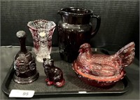 Anna Hutte Crystal Vase, Fenton Glass, Ruby Red.