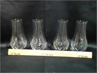4 SMALL OIL LAMP CHIMNEY'S