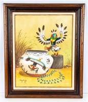 Art Jimmy Yellowhair Painting Eagle Kachina