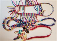 Colorful Wooden Necklaces With Earrings