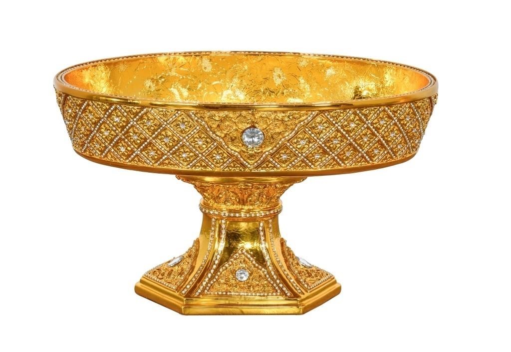 Golden Crystal Centerpiece Bowl