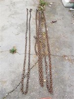 25ft 3/8" tow chain and assorted chains