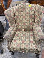 wing back chair with ball and claw feet