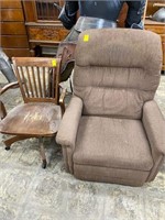 wooden desk chair with recliner