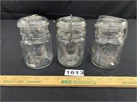 Atlas & Ball Pint Canning Jars w/ Glass Lids
