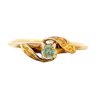 Vintage Emerald Foliage Ring 14k Gold