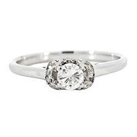 Diamond Halo Engagement Ring 14k WG