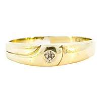 Diamond Solitaire Stack Band Ring 14k Gold
