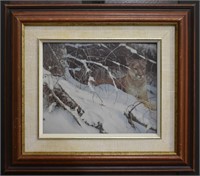 ROBERT BATEMAN PRINT 'COUGAR IN THE SNOW'