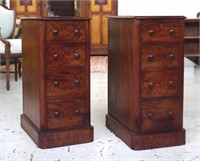 Pair of antique mahogany bedside chests