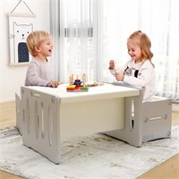 Benarita Kids Table Set With Chairs & Storage